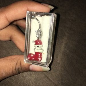 Stainless steel Christmas belly button ring